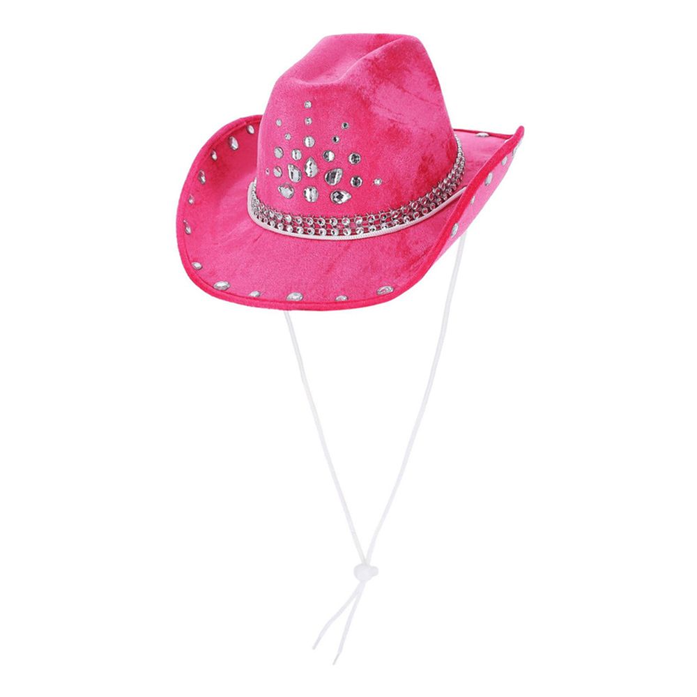Cowboyhattu Vaaleanpunainen Jalokivillä