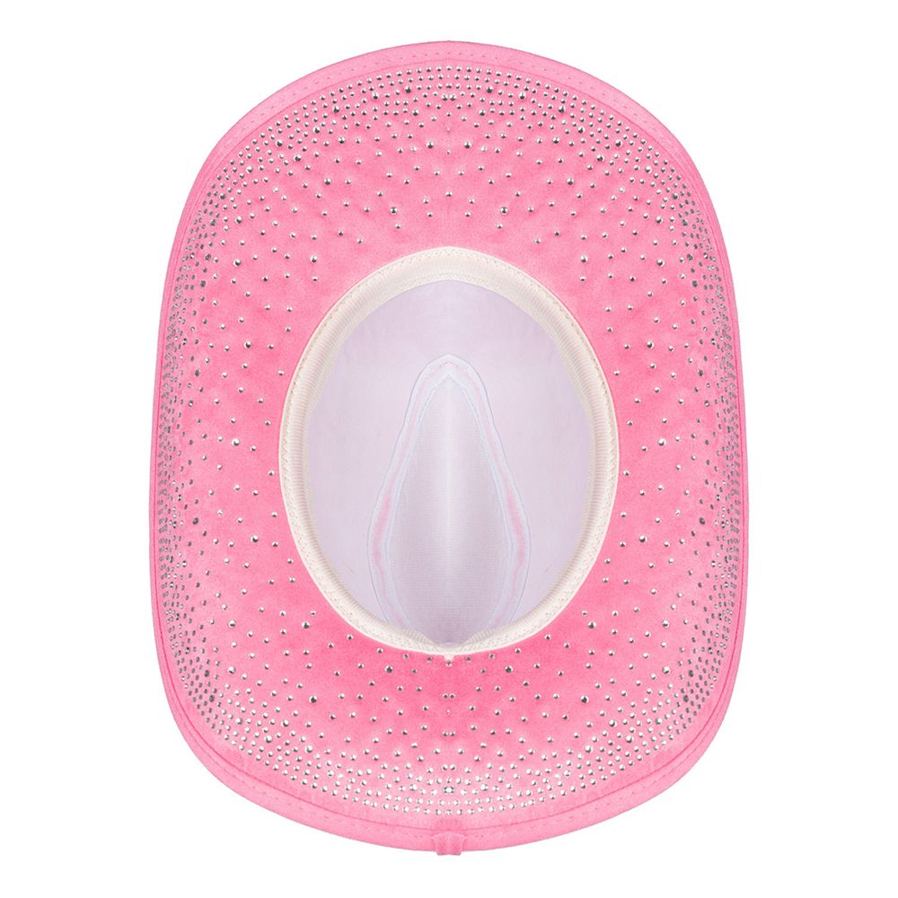 Cowboyhatt Rosa med Stenar