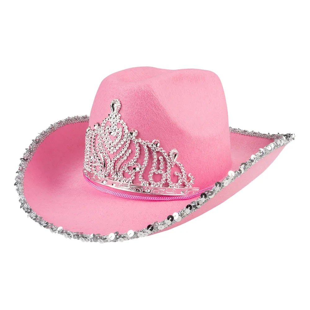 Cowboyhattu Vaaleanpunainen Tiaralla