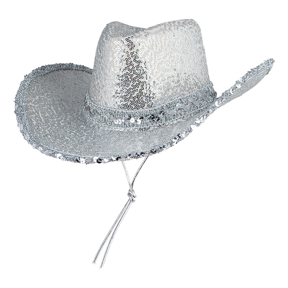 Cowboy-hattu Hopea Paljeteilla