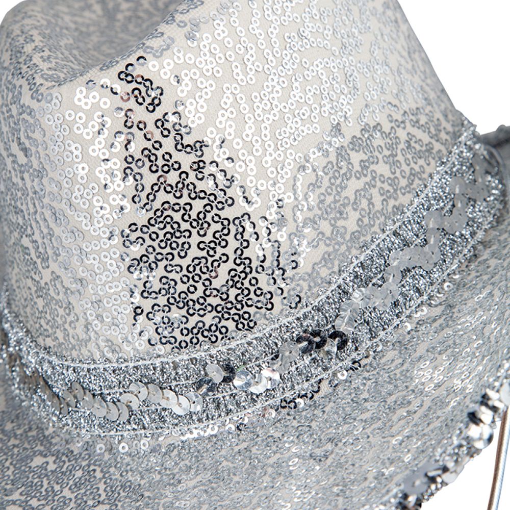 Cowboy-hattu Hopea Paljeteilla