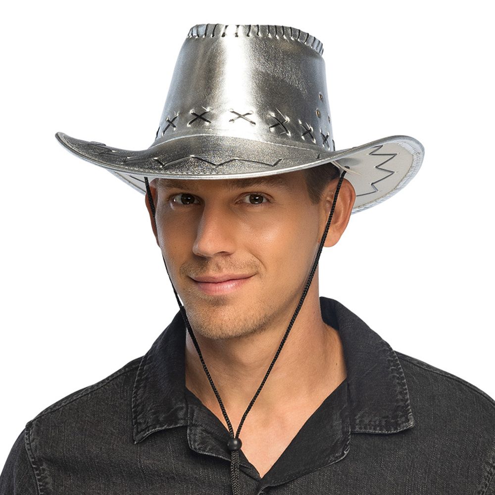 Cowboyhatt Silver med Sömmar
