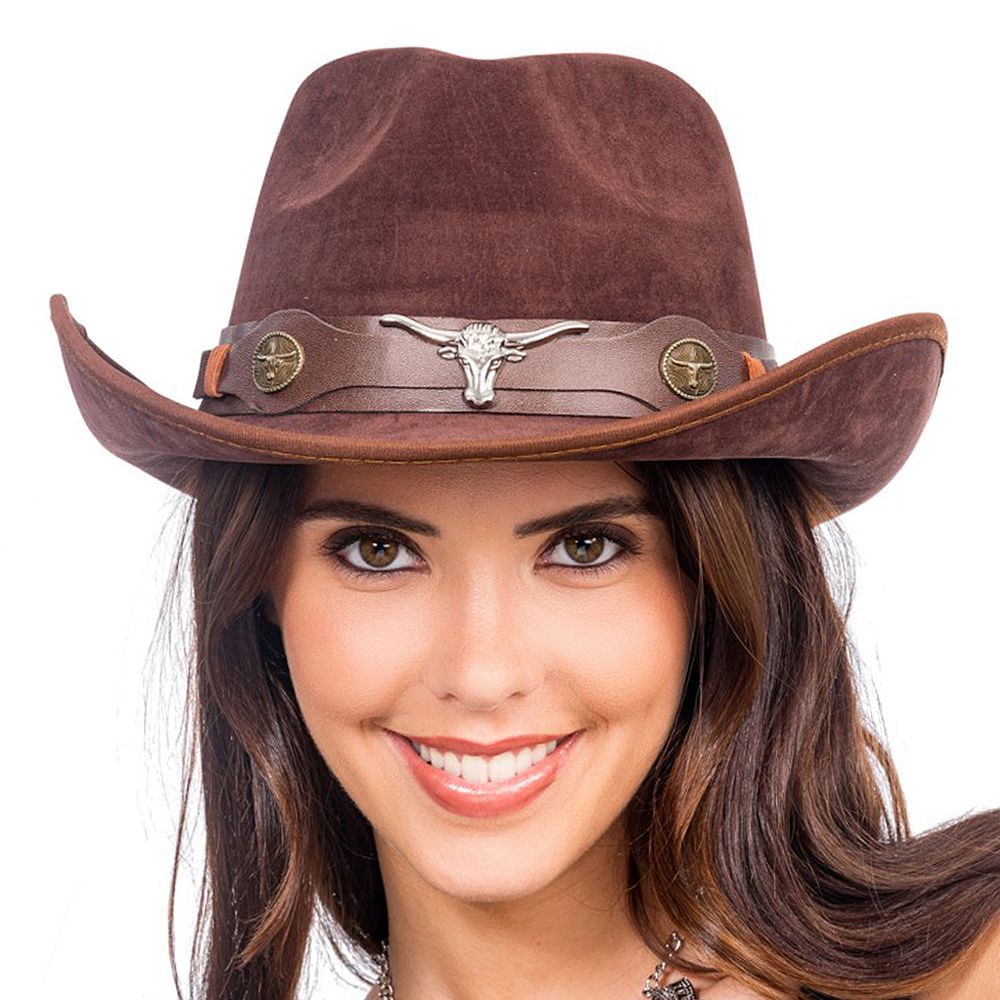 Cowboyhat Suede Brun