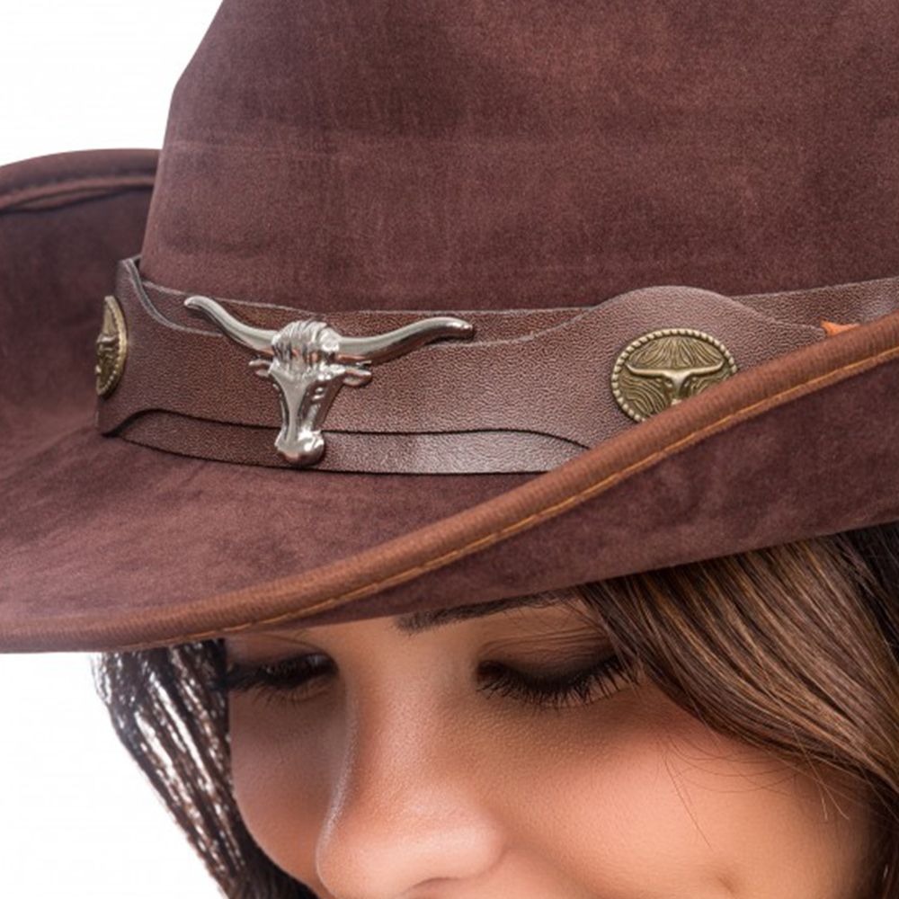Cowboyhat Suede Brun