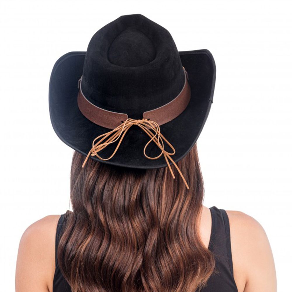 Cowboyhatt Suede Svart