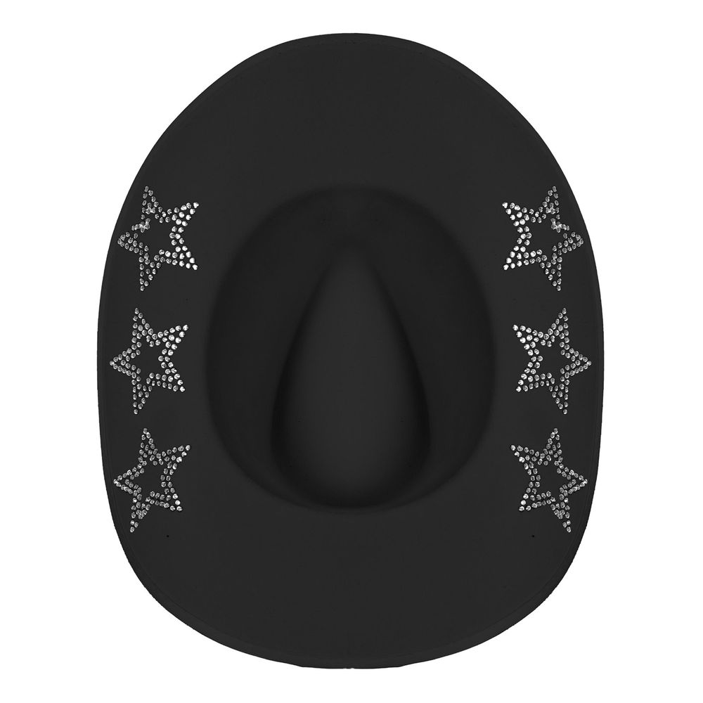 Cowboyhat Sort med Glimmerstjerner
