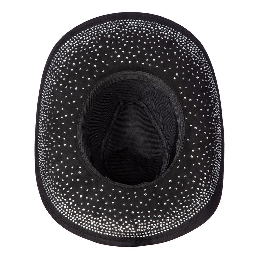 Cowboyhatt Svart med Stenar