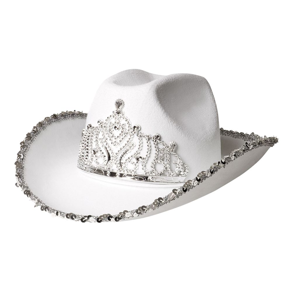 Cowboyhattu Valkoinen Tiaralla