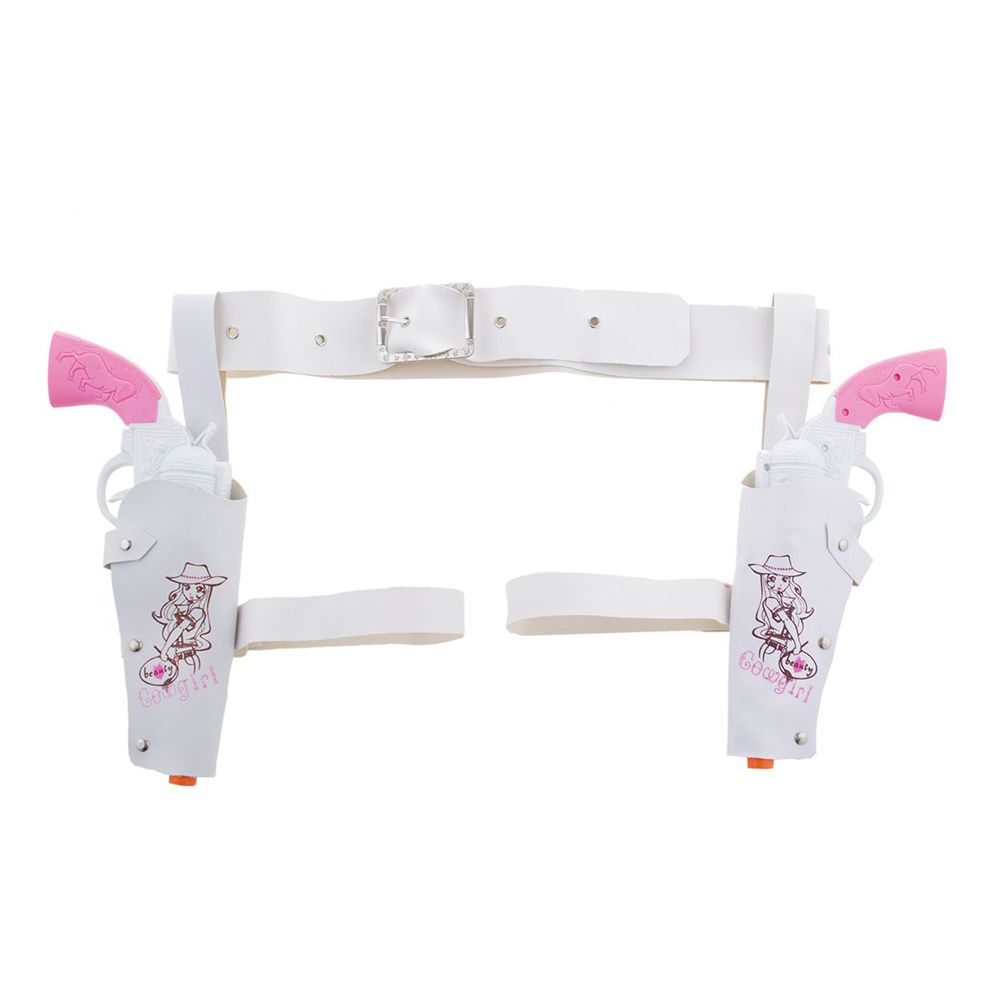 Cowgirl Hylster med Pistoler Hvid/Rosa