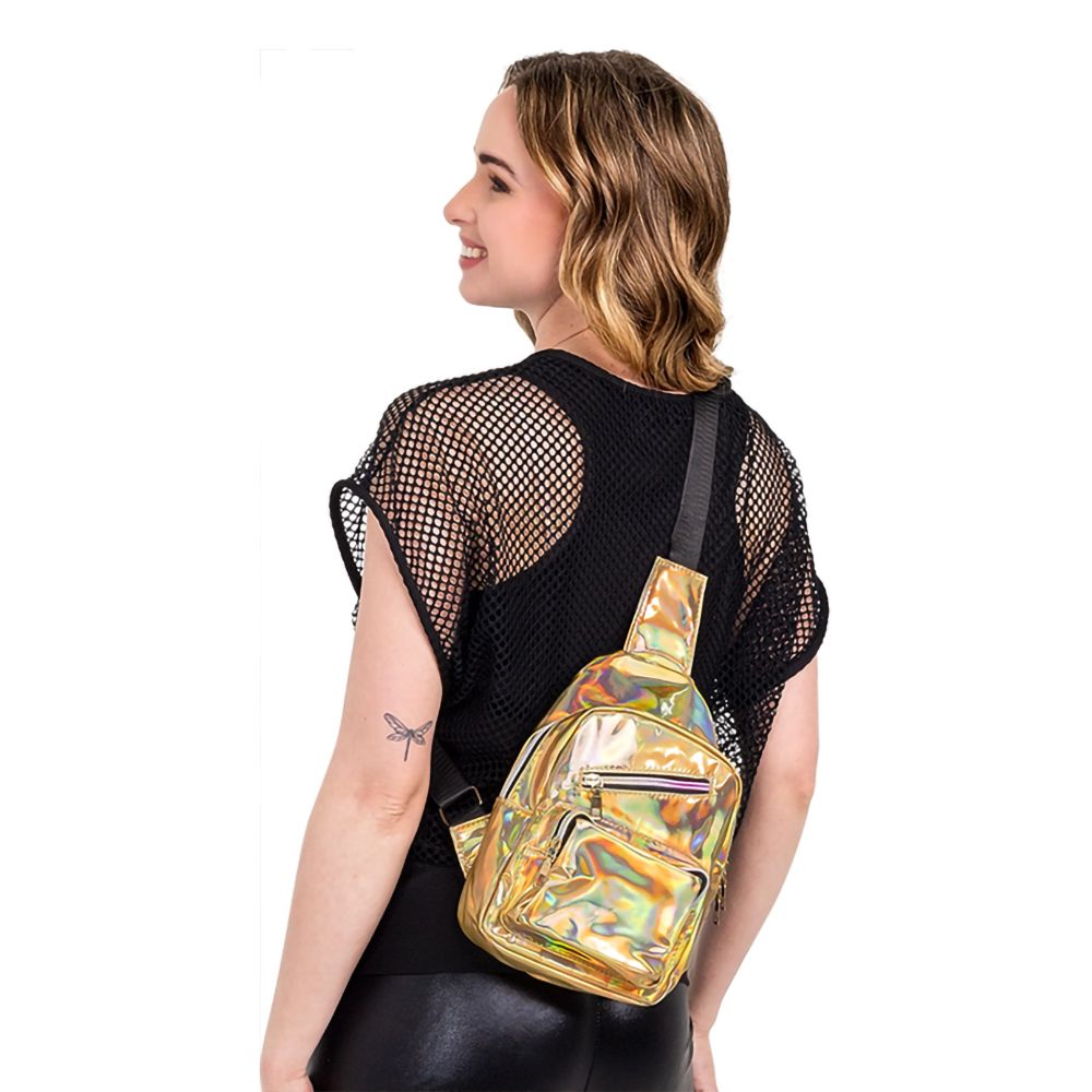 Crossbody Taske Holografisk Guld