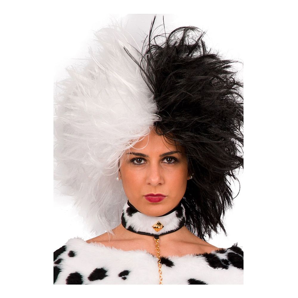 Cruella Musta/Valkoinen Peruukki