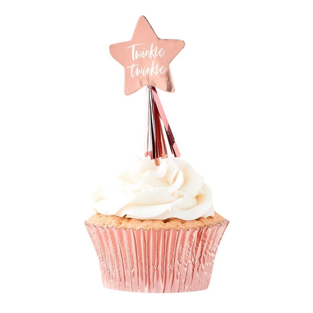 Cupcake Dekorasjon Rosegull Twinkle