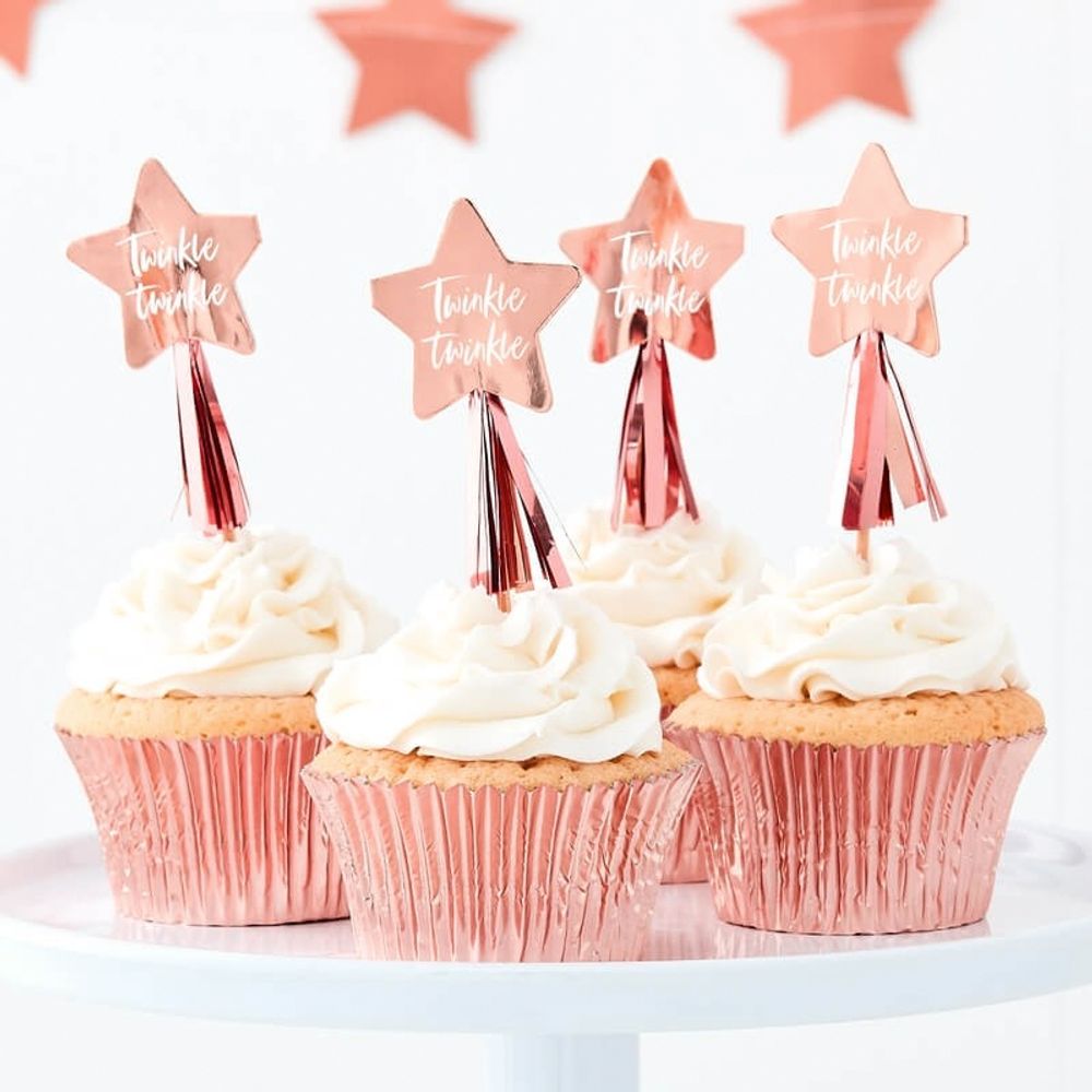 Cupcake Dekorasjon Rosegull Twinkle