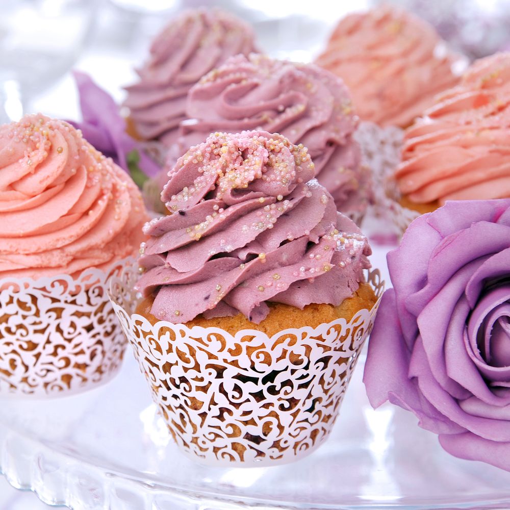 Cupcake Wrappers Hvid Lace