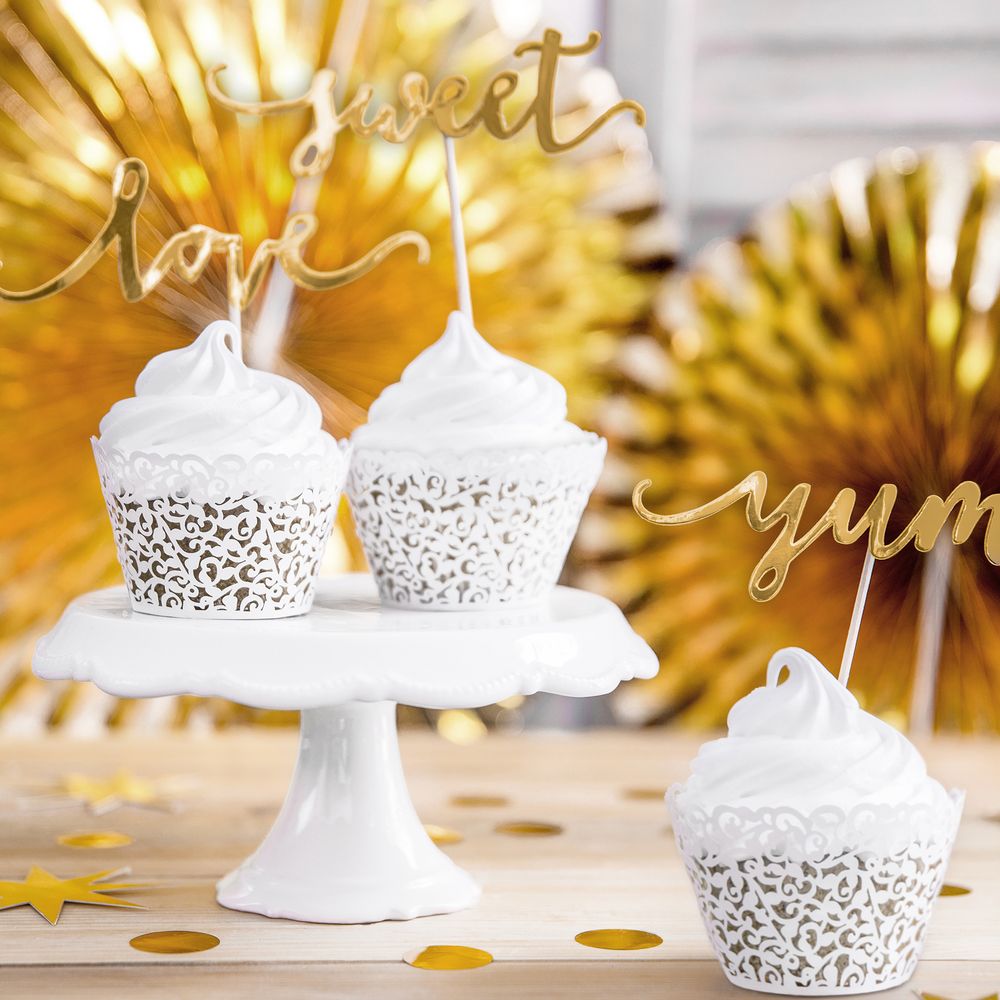 Cupcake Wrappers Hvid Lace