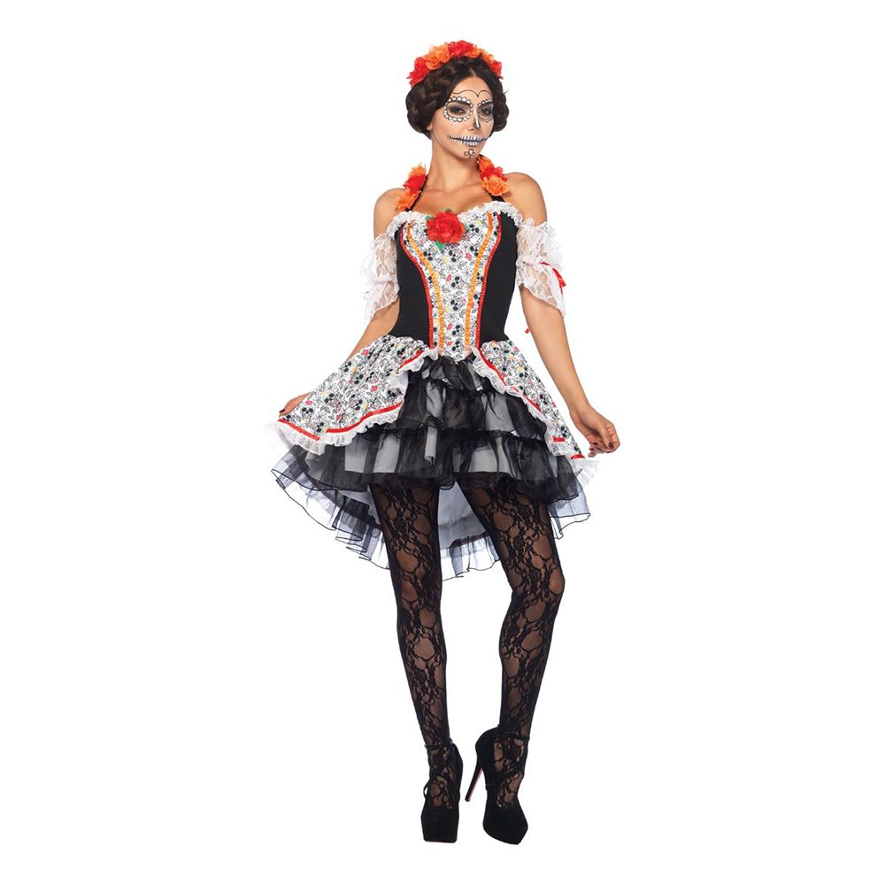 Day of the Dead Kjole Deluxe Kostyme