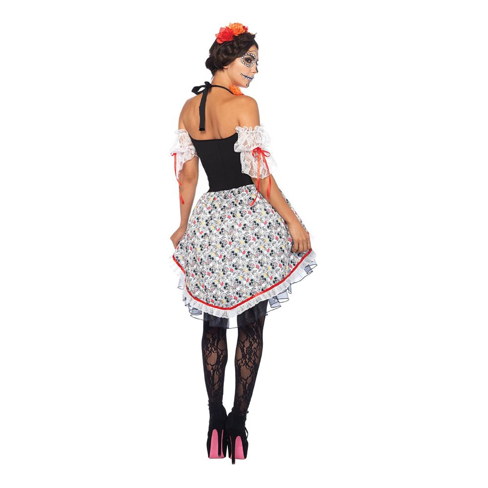 Day of the Dead Kjole Deluxe Kostyme