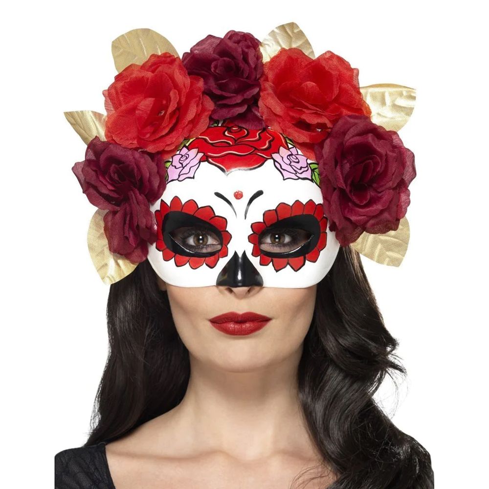 Day of the Dead Roser Øyemaske