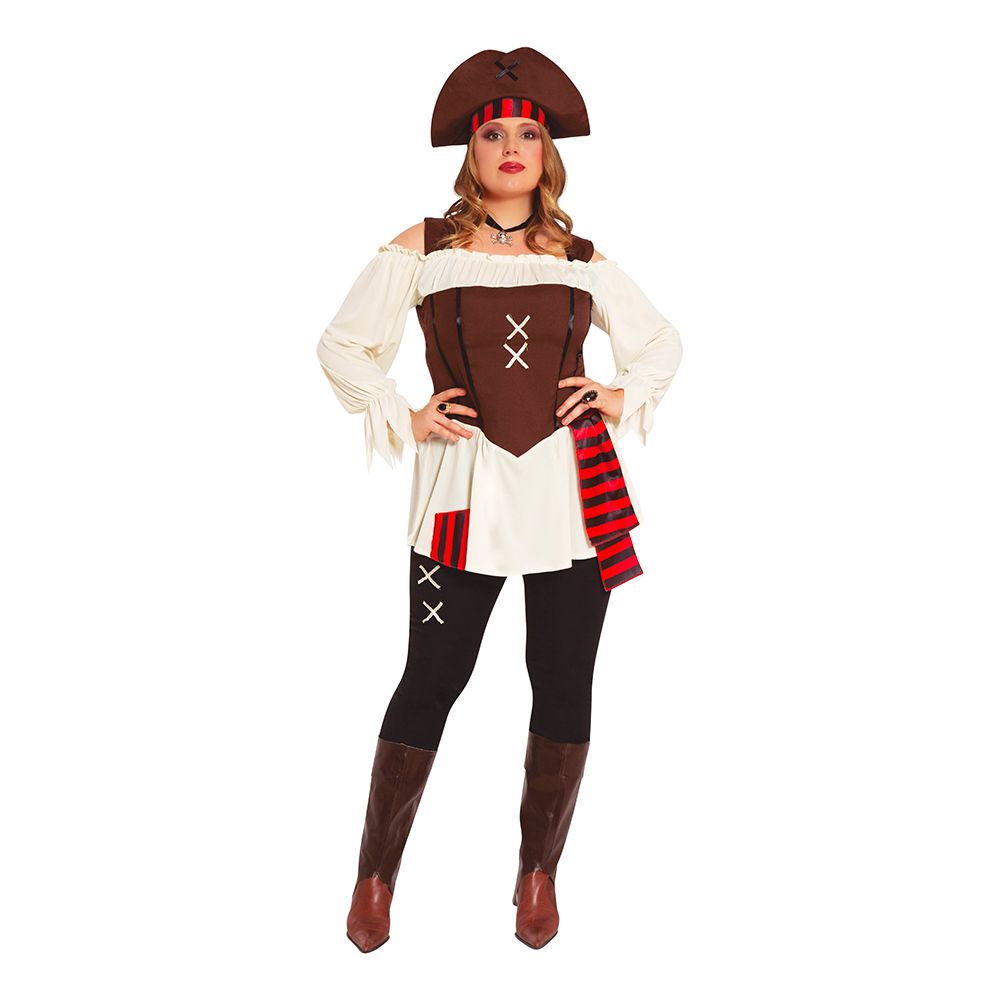 De Syv Hav Pirat Dame Plus-size Kostyme