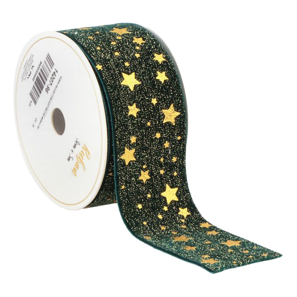 Samettinen Koristenauha Star Dust Vihreä