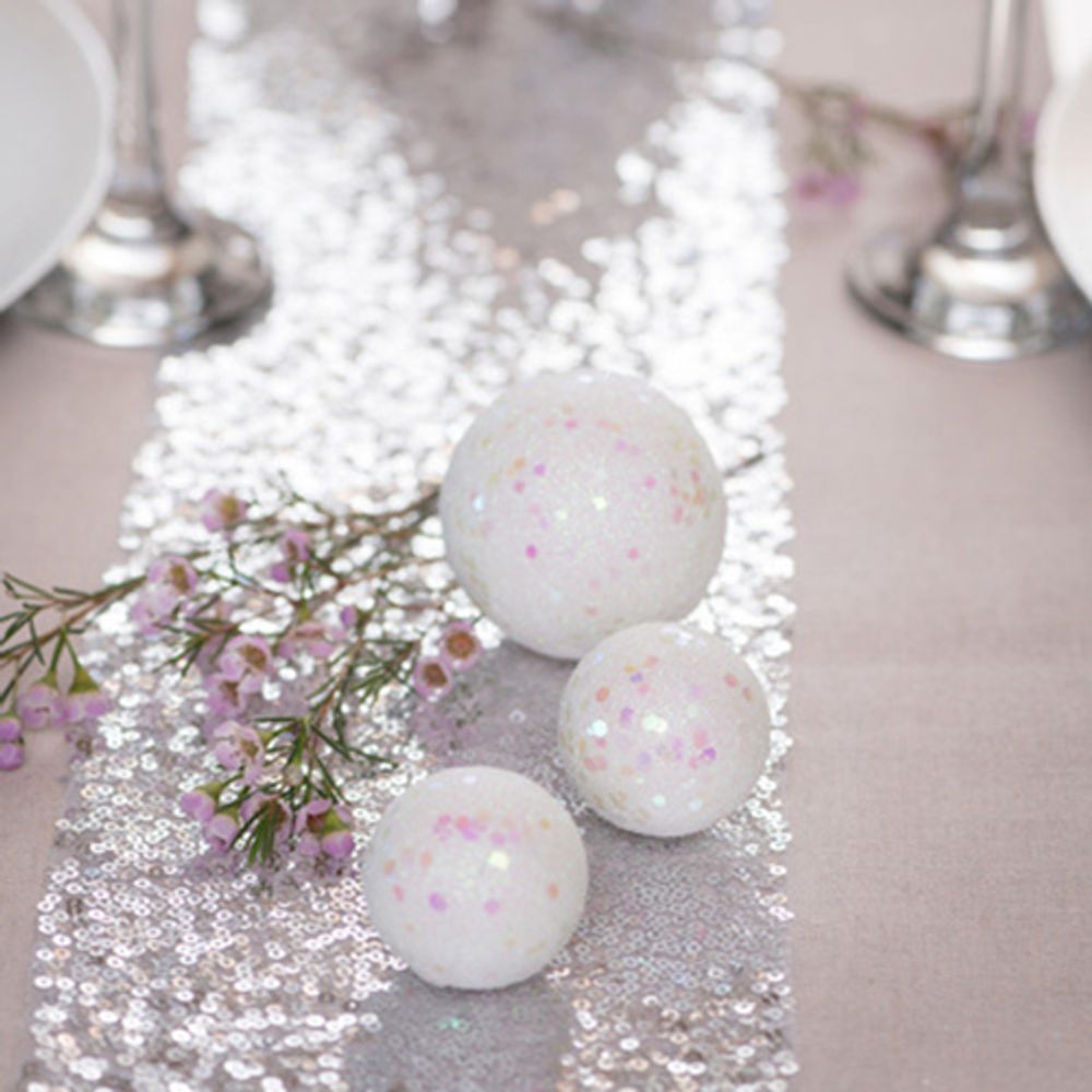 Dekorationsbollar Vit/Glitter