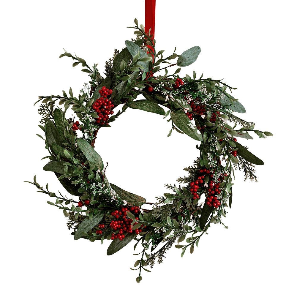 Dekorationskrans Jul med Bär och Gran