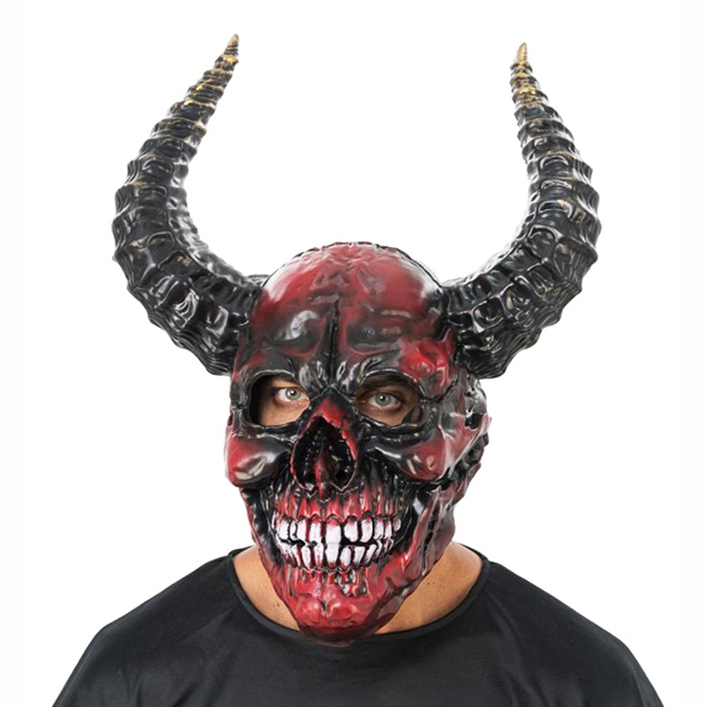 Demonskalle med Horn Mask