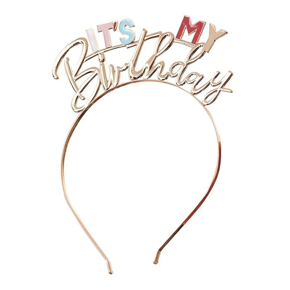 Diadem i Metall It's My Birthday Guld