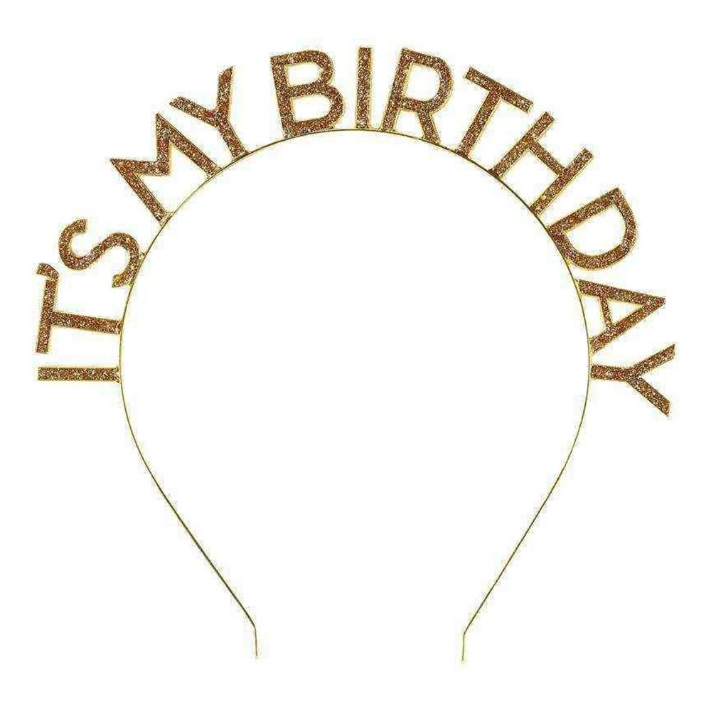 Guld/glitter Hårbånd It's My Birthday