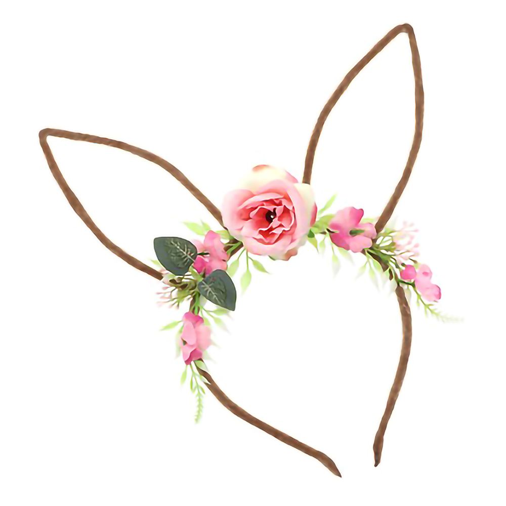 Hårbøjle Kaninører med Blomster