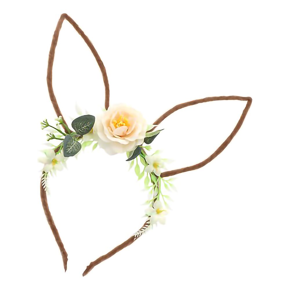 Hårbøjle Kaninører med Blomster