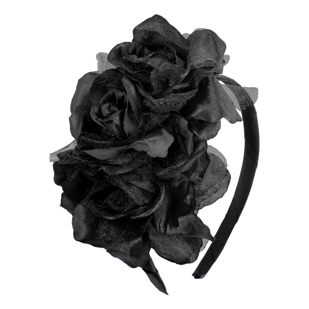 Hårbøjle med Sorte Blomster