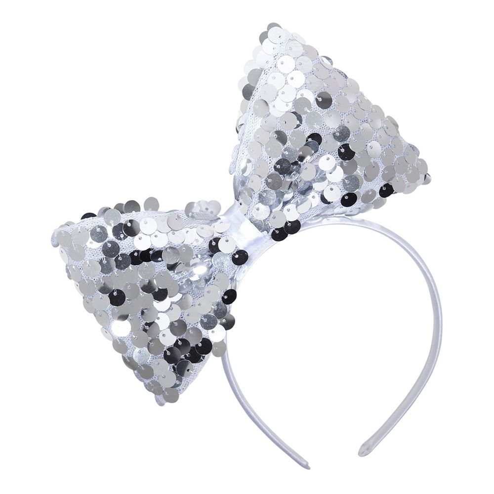 Diadem Paljettfluga Silver