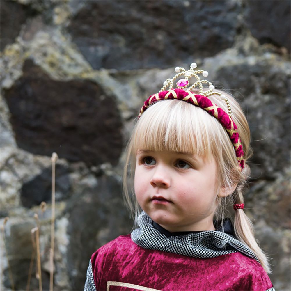 Diadem Prinsessa Sammetsröd Deluxe