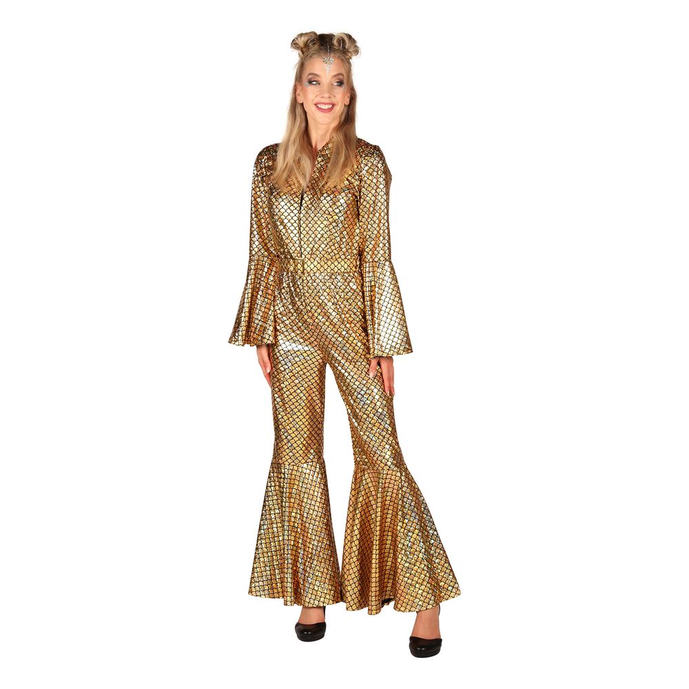 Disco Jumpsuit Guld Deluxe Maskeraddräkt