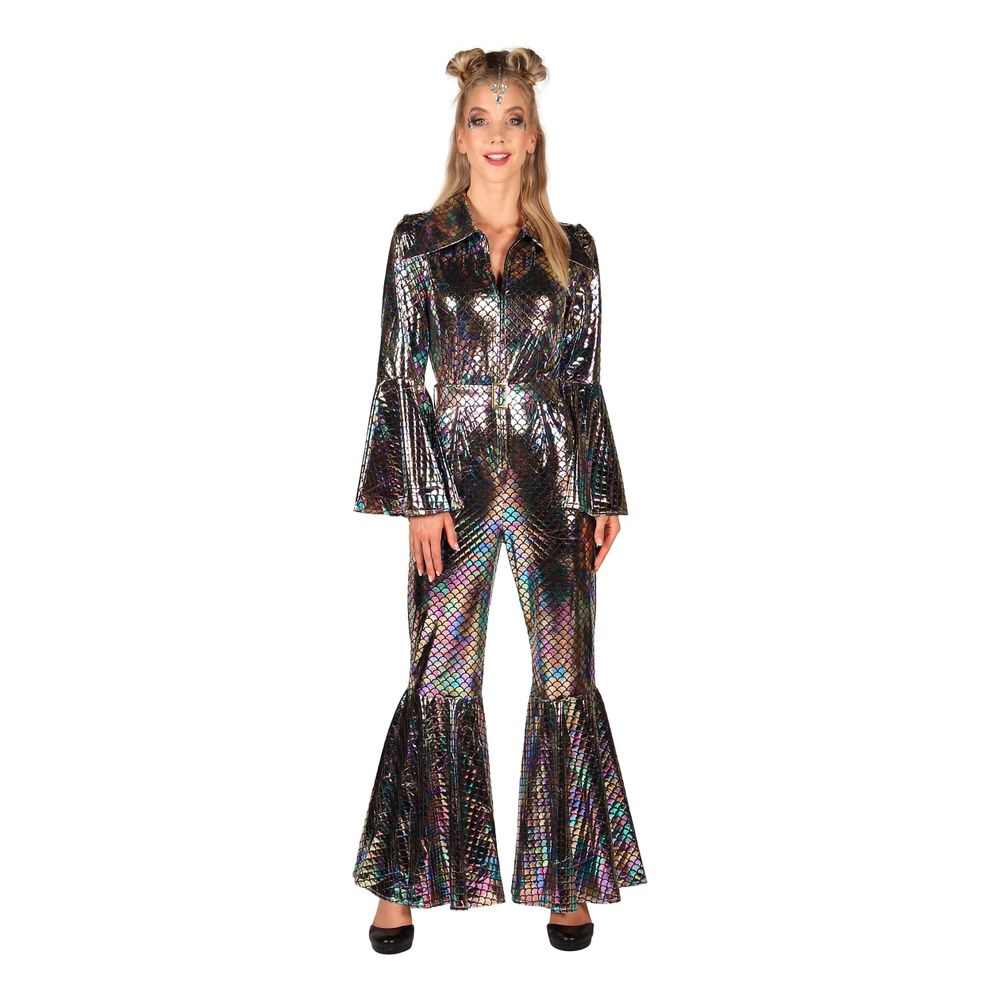 Disco Jumpsuit Silver Maskeraddräkt