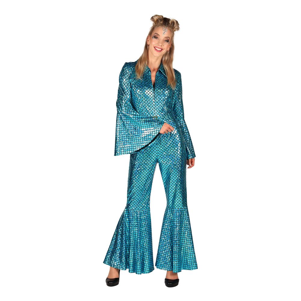 Disco Jumpsuit Turkos Maskeraddräkt
