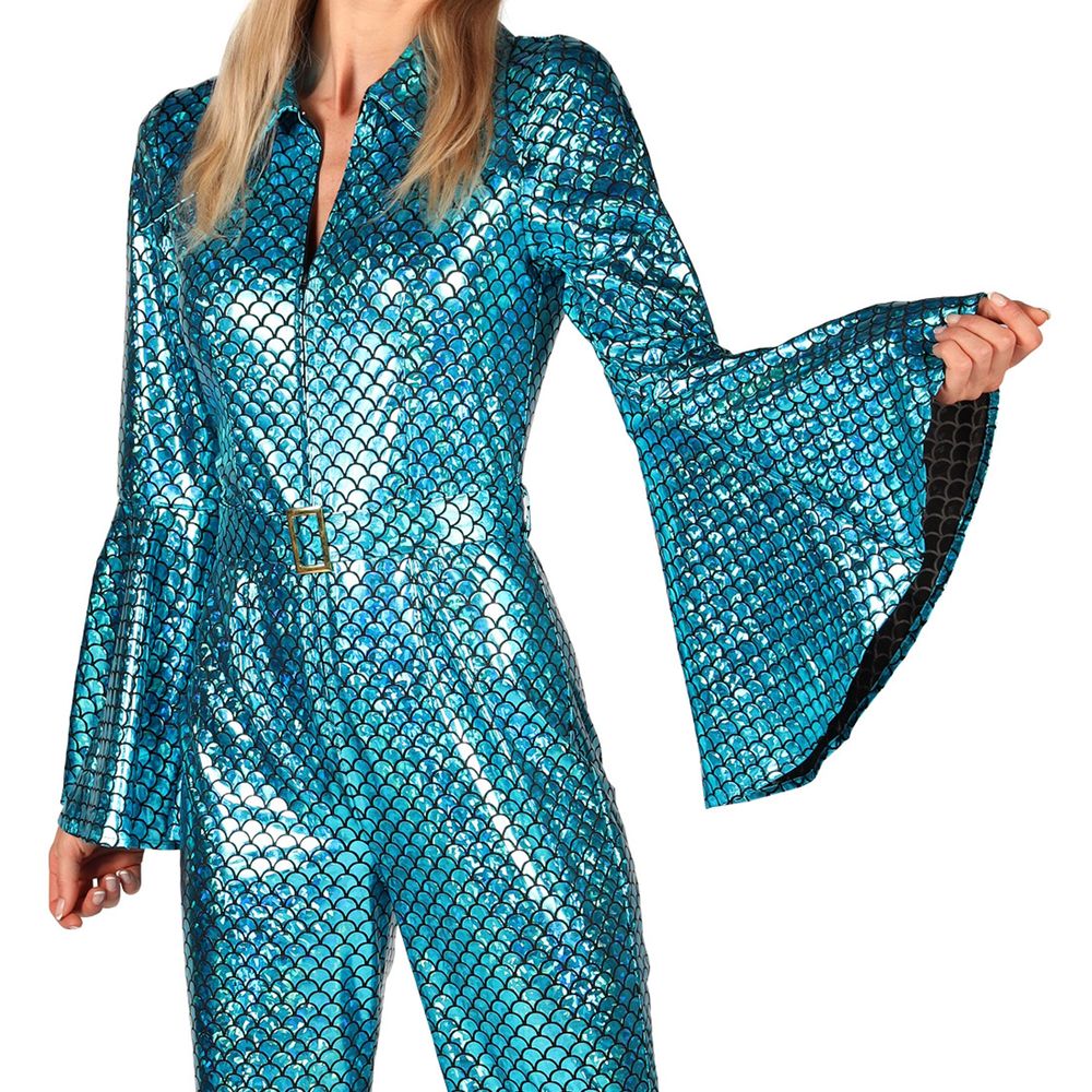 Disco Jumpsuit Turkos Maskeraddräkt