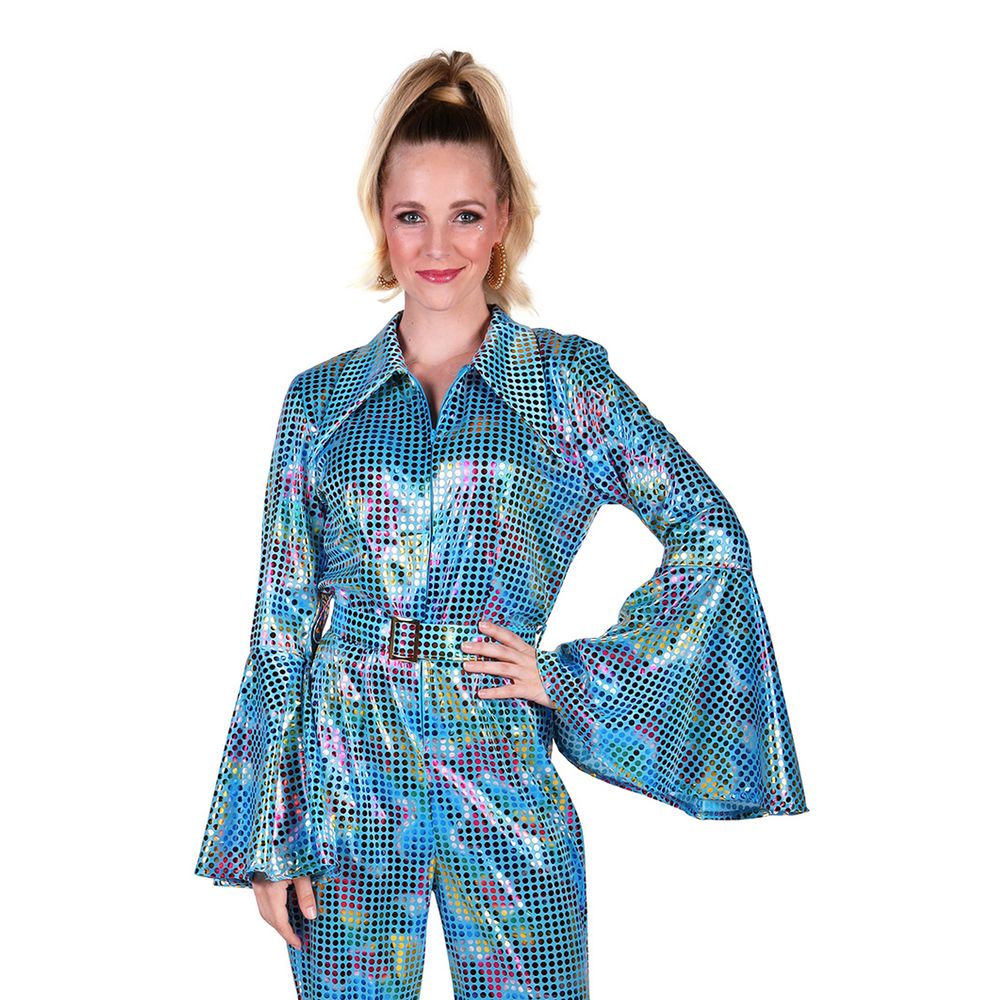 Disco Jumpsuit Turkis Farveskiftende Kostume