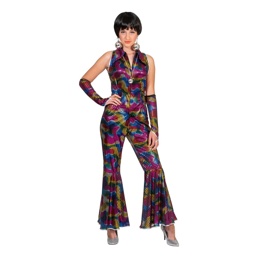 Disko Regnbue Jumpsuit Kostyme