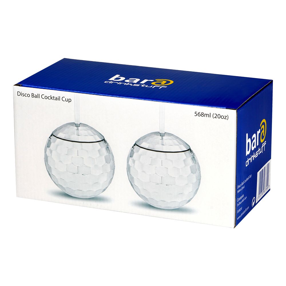 Diskokuler Drinkglass med Sugerør