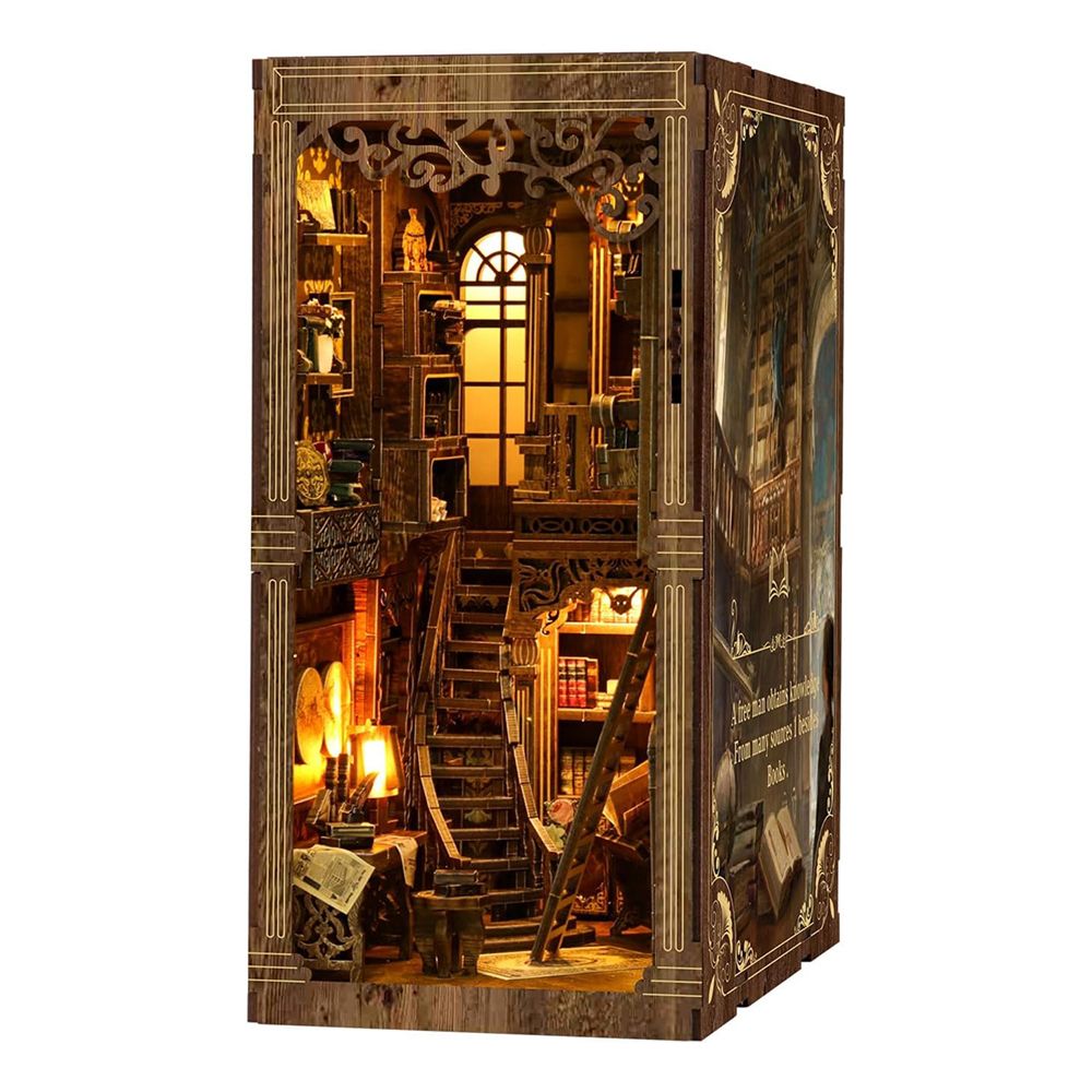 DIY Book Nook Antiikkinen Kirjahuone LED