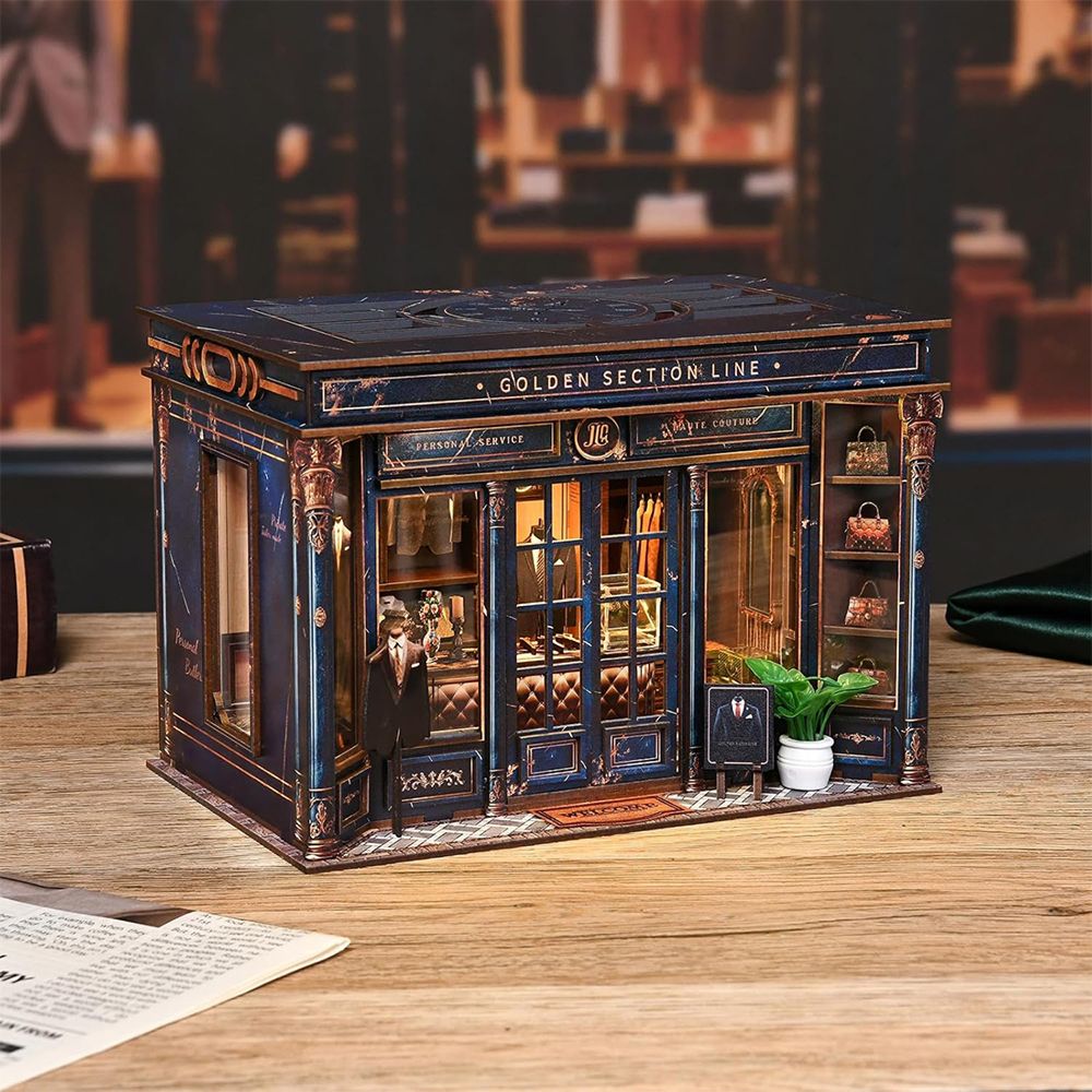 DIY Book Nook Golden Section Line - Kirjatuen Nukkekoti