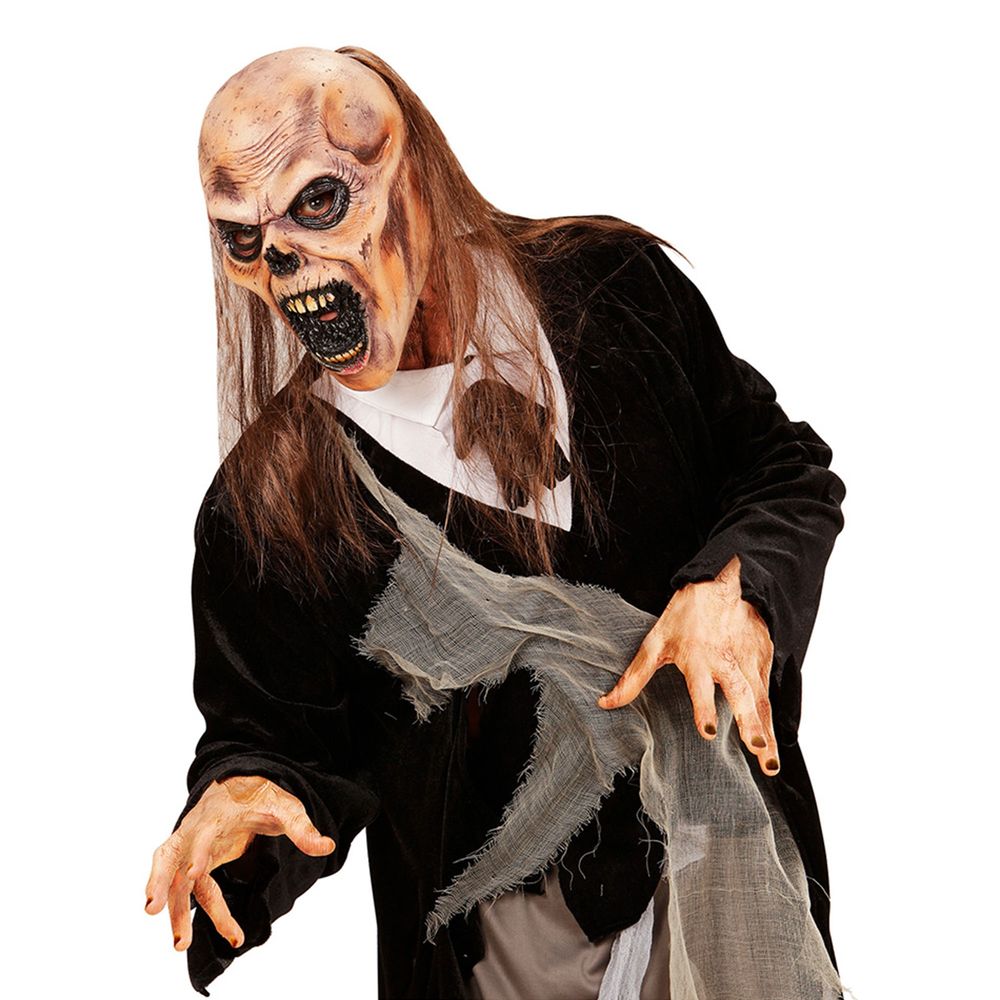 Graveren Zombie Maske med Hår