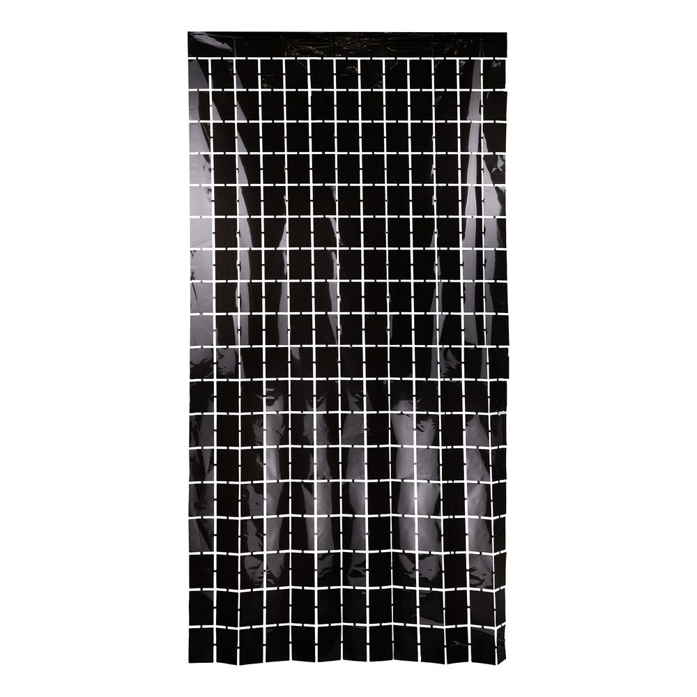 Dörrdraperi Plattor Svart Metallic