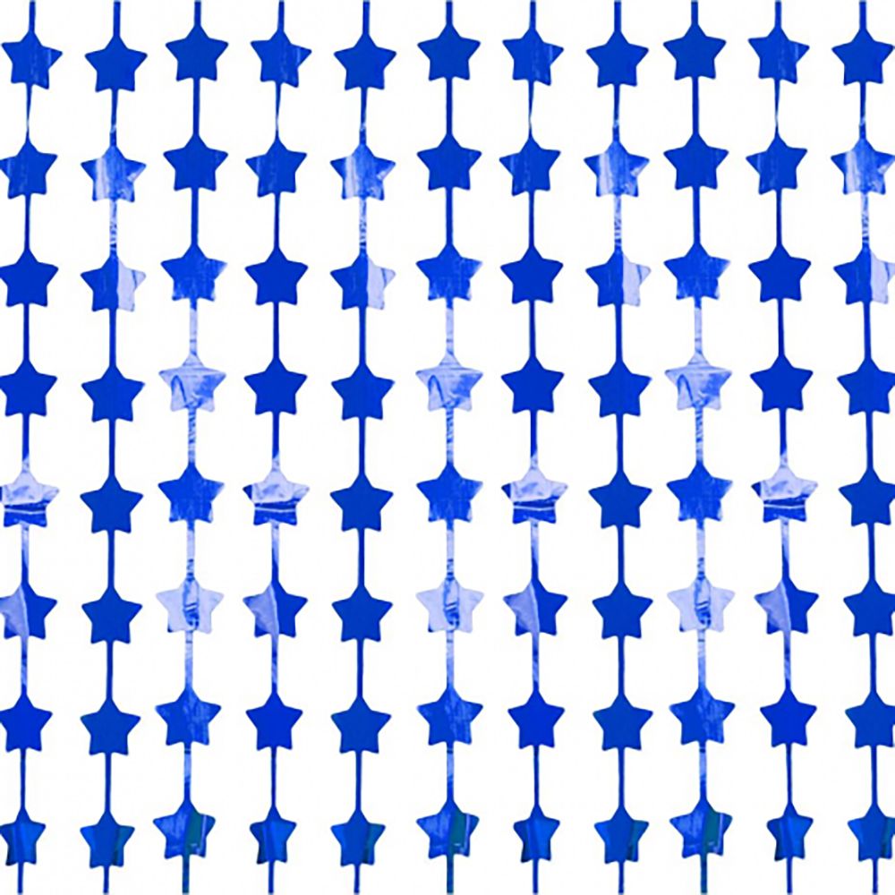 Dørdraperi Stjerner Blå Metallic