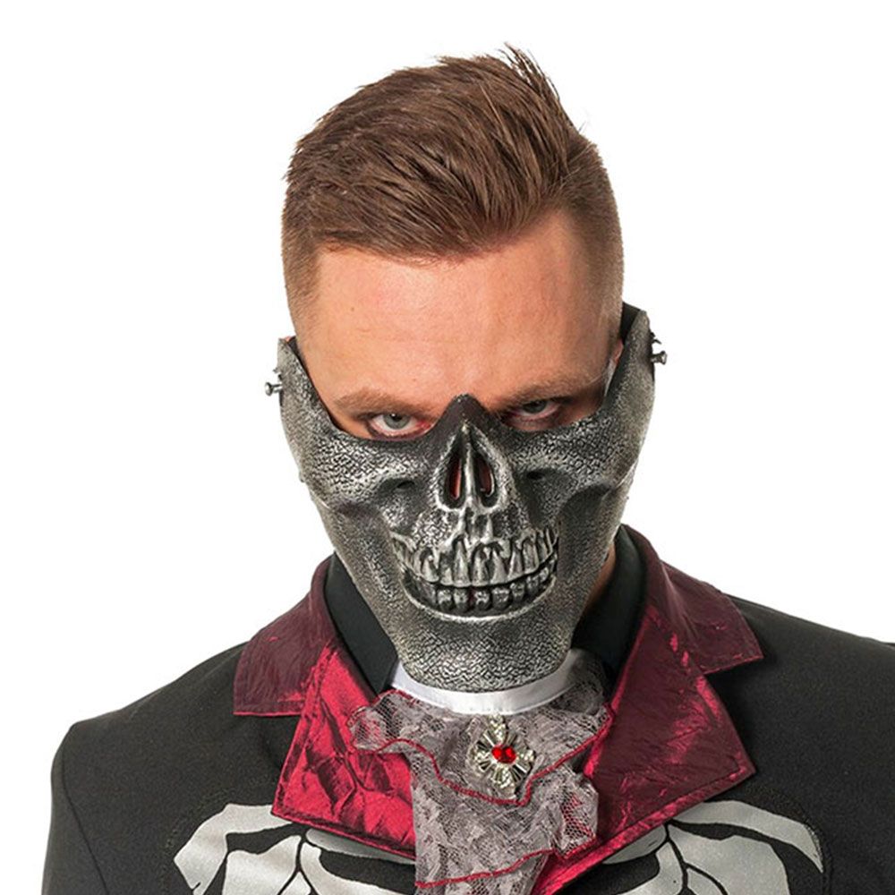 Dødningehode Halv maske Sølv