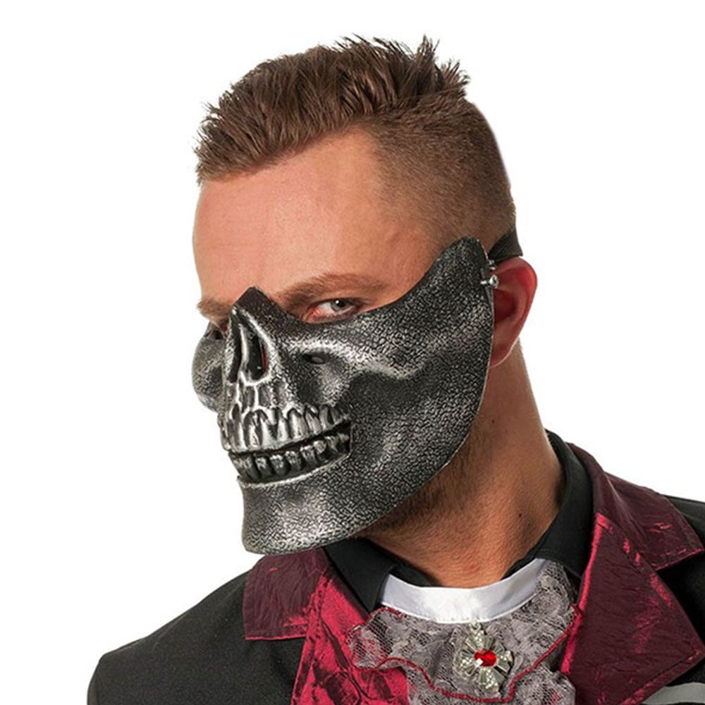 Dødningehode Halv maske Sølv