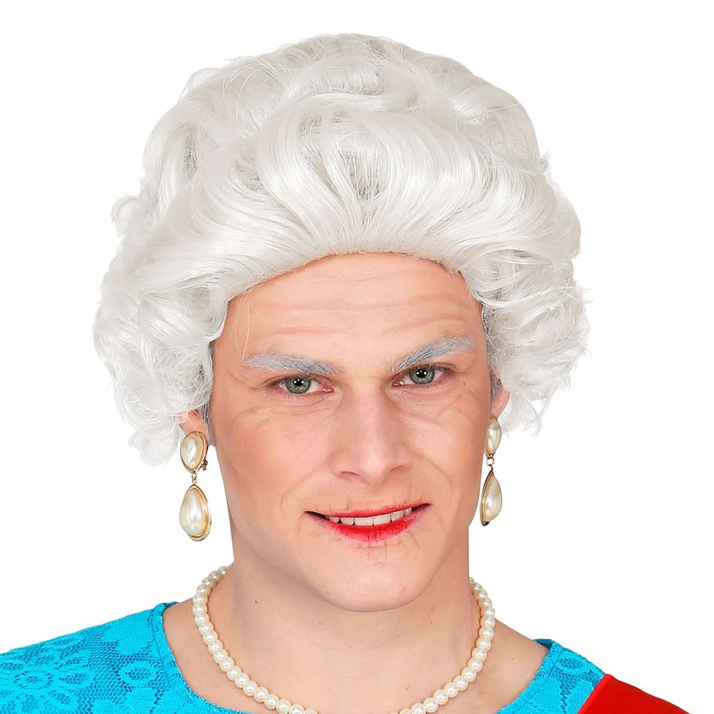 Dronning Parykk Hvit