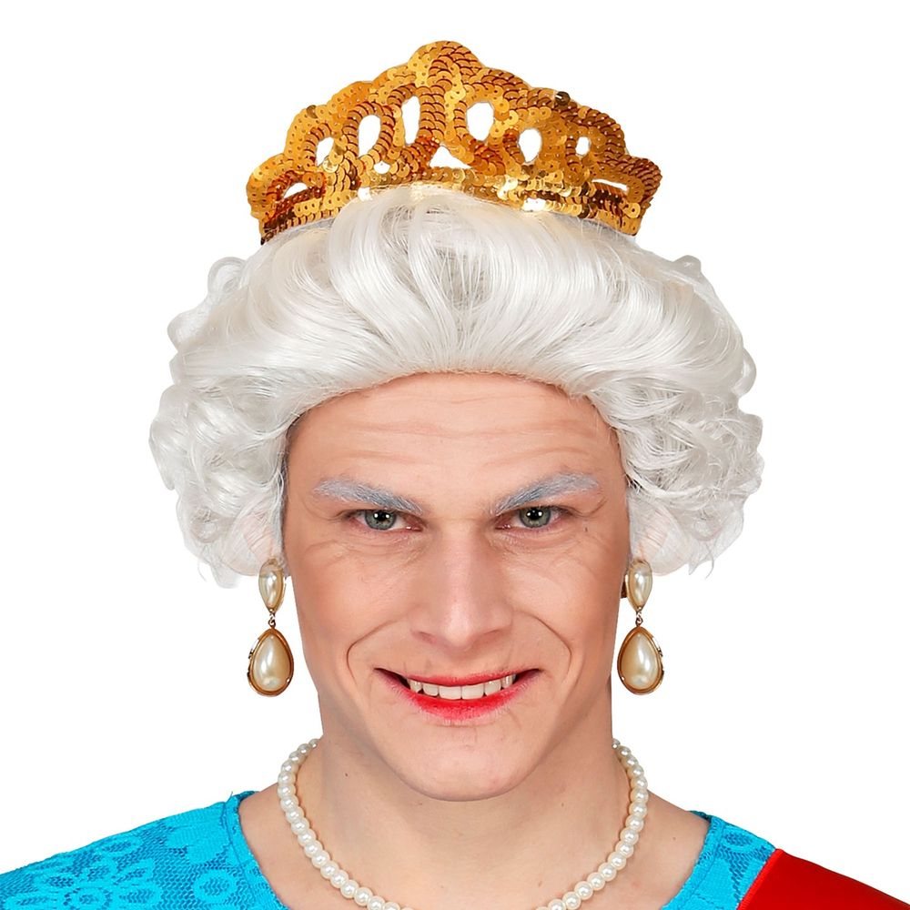 Dronning Parykk Hvit